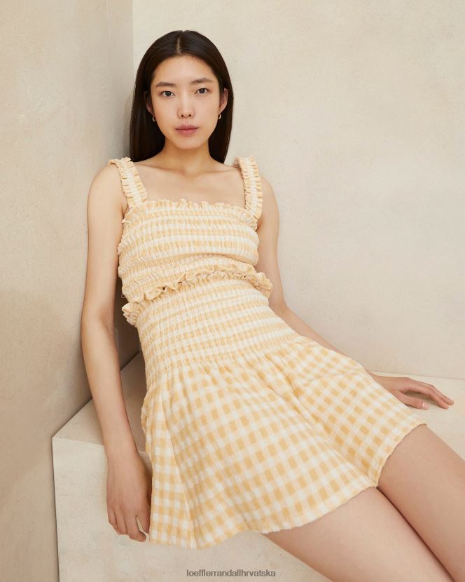 žene Loeffler Randall siena dimljena suknja žuti gingham odjeća Z0L046253